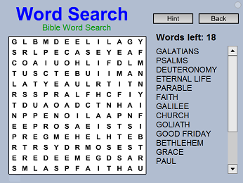 Free Easy Crossword Puzzles on Free Bible Word Search   Free Brain Game