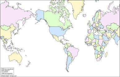 Political World  on Maps Showing Political Boundaries And Printable Blank World Maps