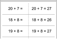 Addition horizontal example