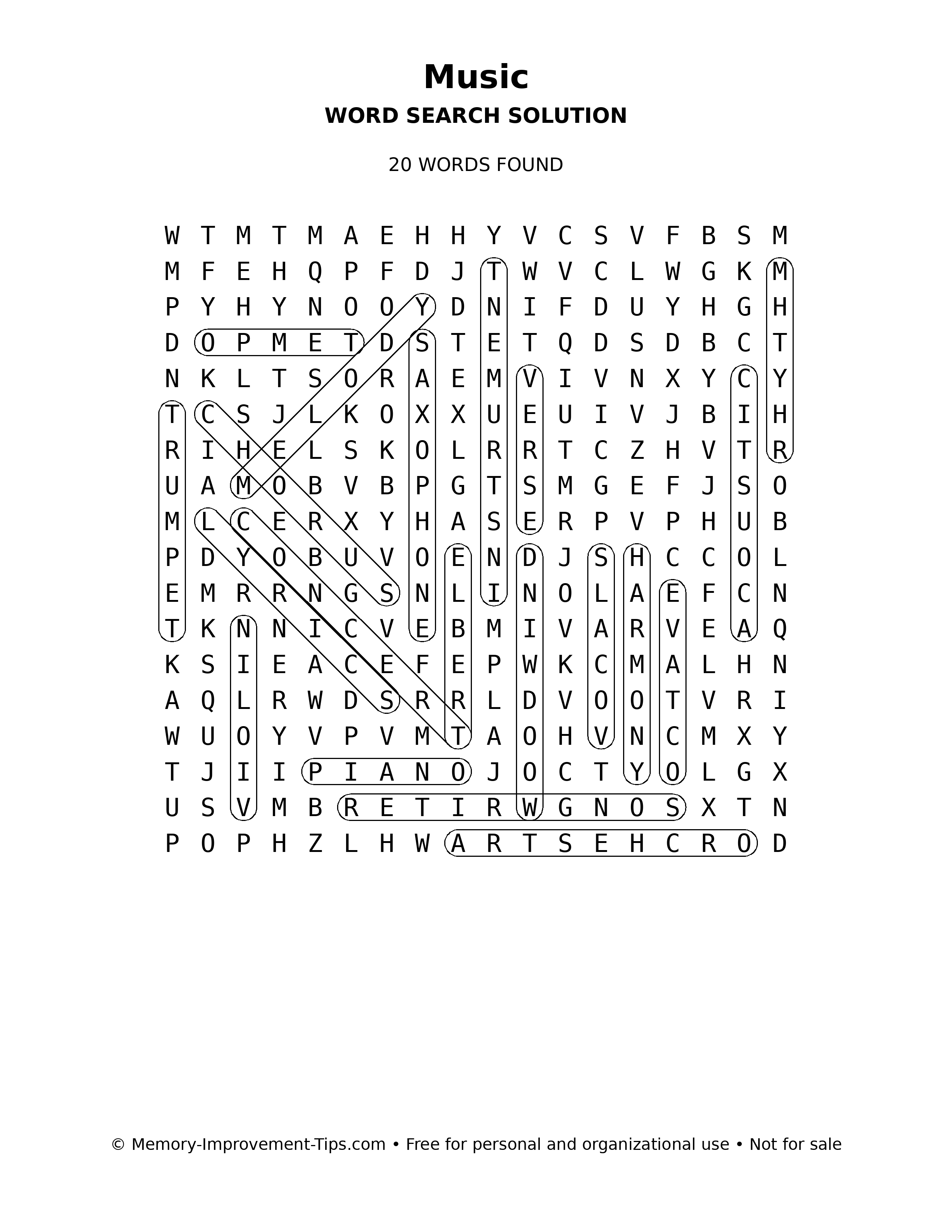 Music word search solution