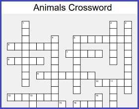 Animal Crossword Printable