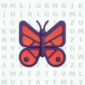 Butterflies animal word search puzzle