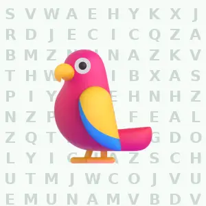 Rain Forest animal word search puzzle