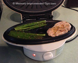 Asparagus & porkchop on my steam grill