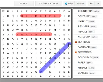 Back to School Word Sleuth Game, Word Puzzle, Word Solving