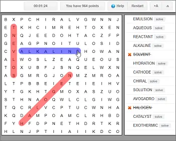 Chemistry Word Search Puzzle