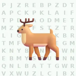 Santa and Reindeer Christmas word search puzzle