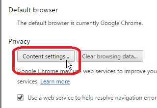 content settings