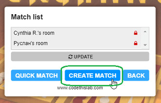 Create Match button