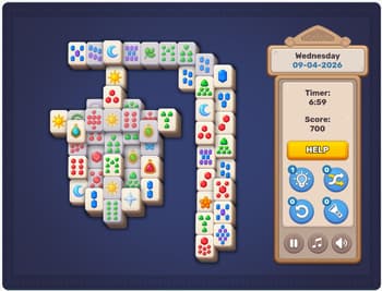 Daily Mahjong solitaire game - match identical tiles to clear the board
