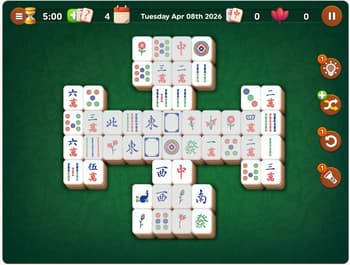 Daily Mahjong solitaire game - match identical tiles to clear the board