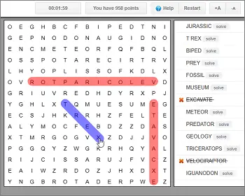 Dinosaur Word Search Puzzle