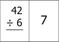 Division flash card example