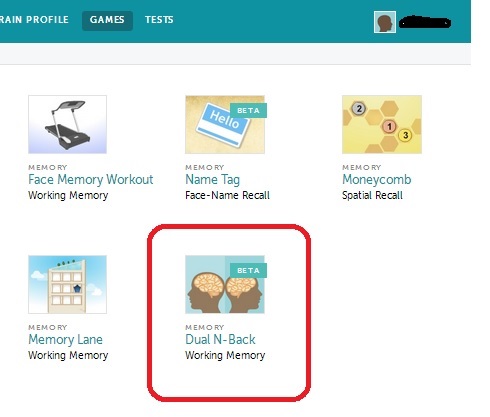 Lumosity's dual n-back