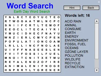 Earth Day Word Search Free Brain Game