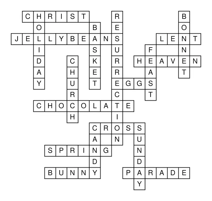 Easter Crossword Puzzle Solution