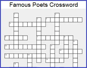 Famous Poets Crossword Printable