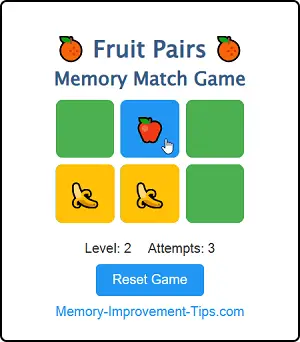 fruit match memory game