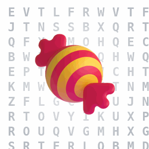 Trick-or-Treat Candy Halloween word search puzzle