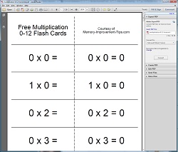 Printable Math Flash Cards