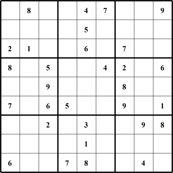 Large Printable Sudoku Puzzle