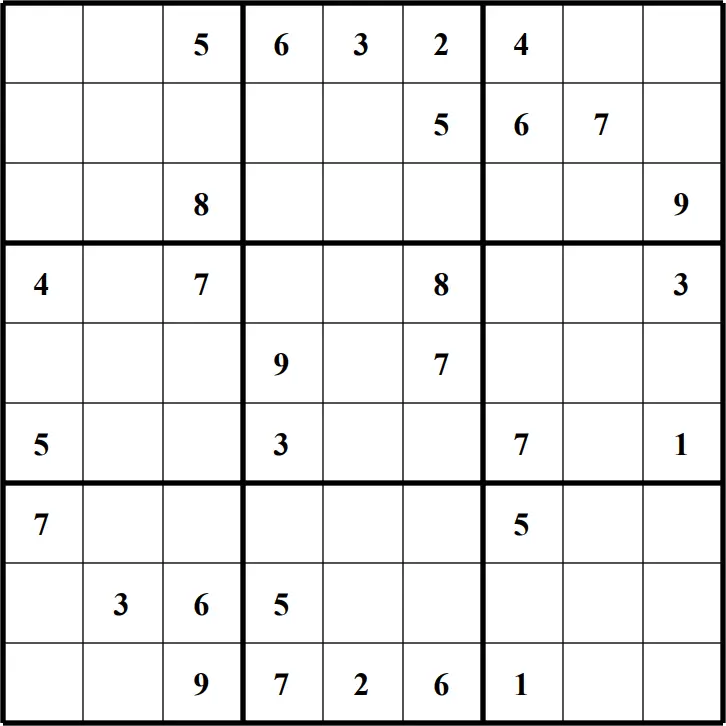 Large Printable Sudoku Puzzle