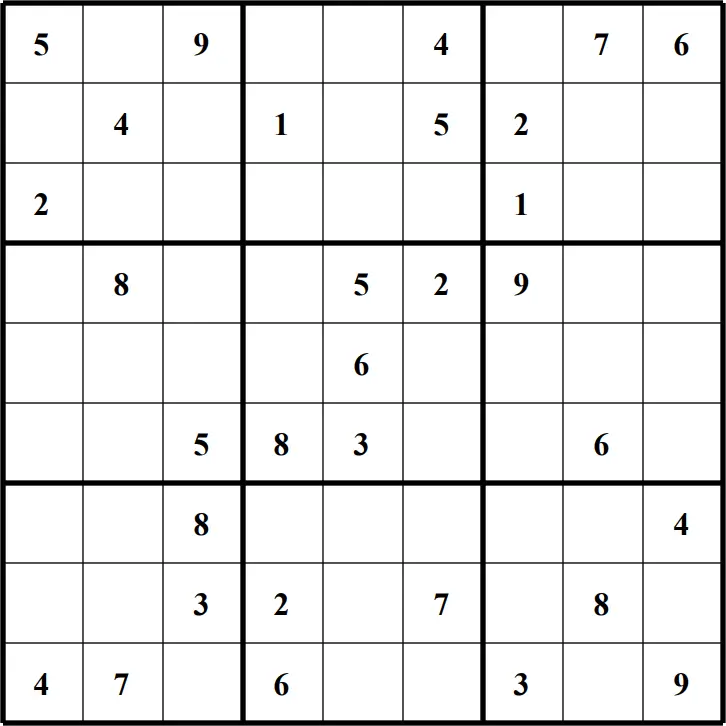 Large Printable Sudoku Puzzle