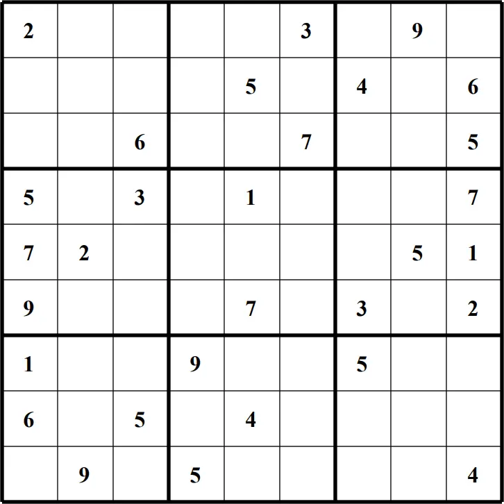 Large Printable Sudoku Puzzle