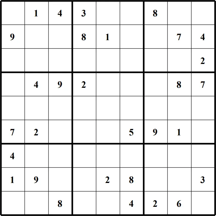 Large Printable Sudoku Puzzle