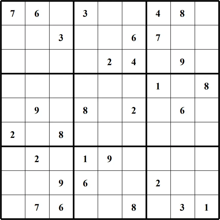 Large Printable Sudoku Puzzle