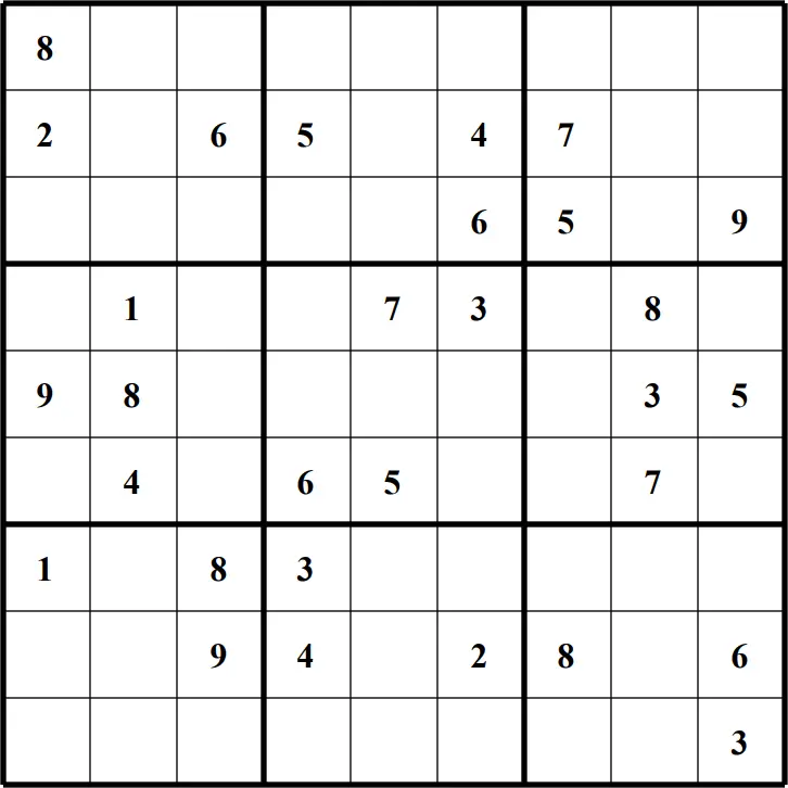 Large Printable Sudoku Puzzle