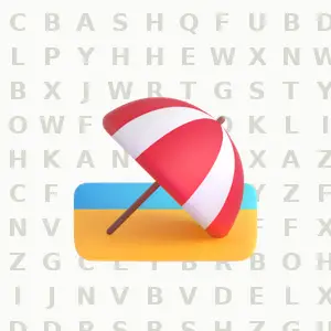Large Print At the Beach printable large print word search