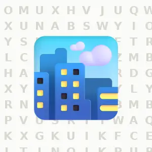 Large Print Around Town printable large print word search