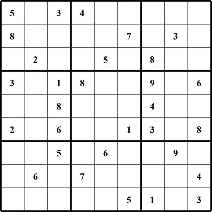 Large Printable Sudoku Puzzle