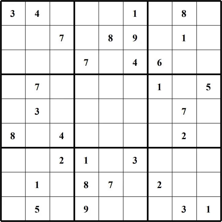 Large Printable Sudoku Puzzle