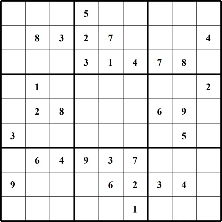 Large Printable Sudoku Puzzle