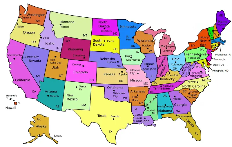 List Of States Capitals U S Alphabetical List Of The 50 U S State Capitals