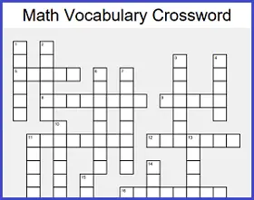 Math Vocabulary Crossword Printable