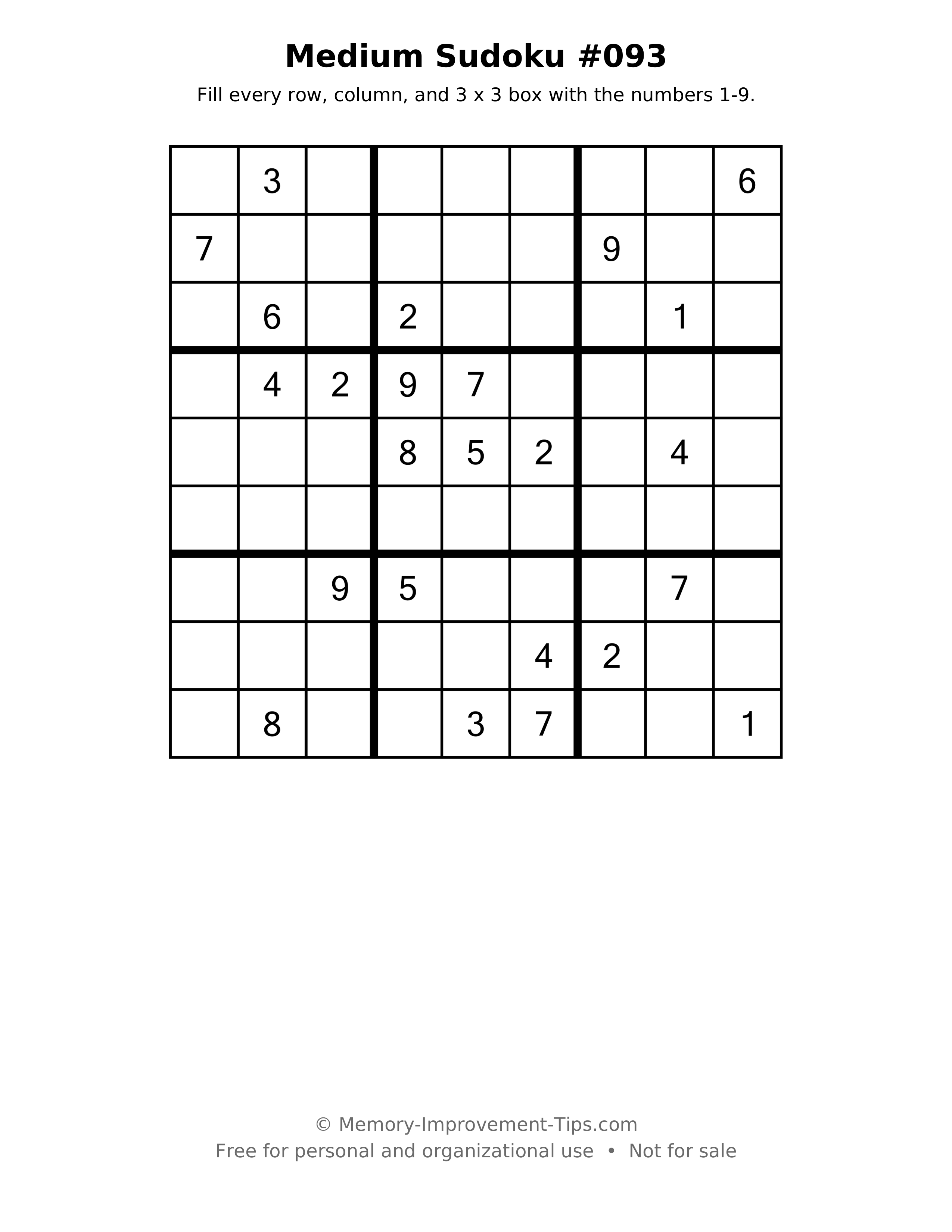 Printable puzzle: Medium Sudoku #093