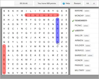 Memorial Day Word Search