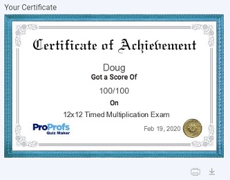 multiplication speed test doug