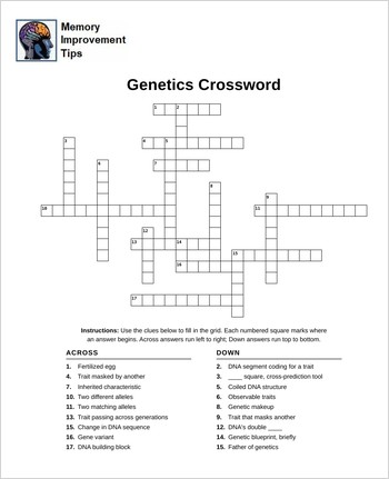 Free printable biology crossword puzzles