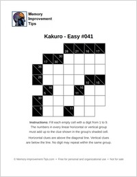 easy printable kakuro puzzle