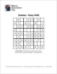 easy printable sudoku puzzle
