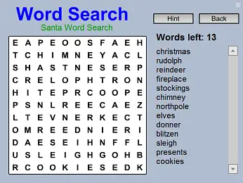 Santa Word Search Puzzle