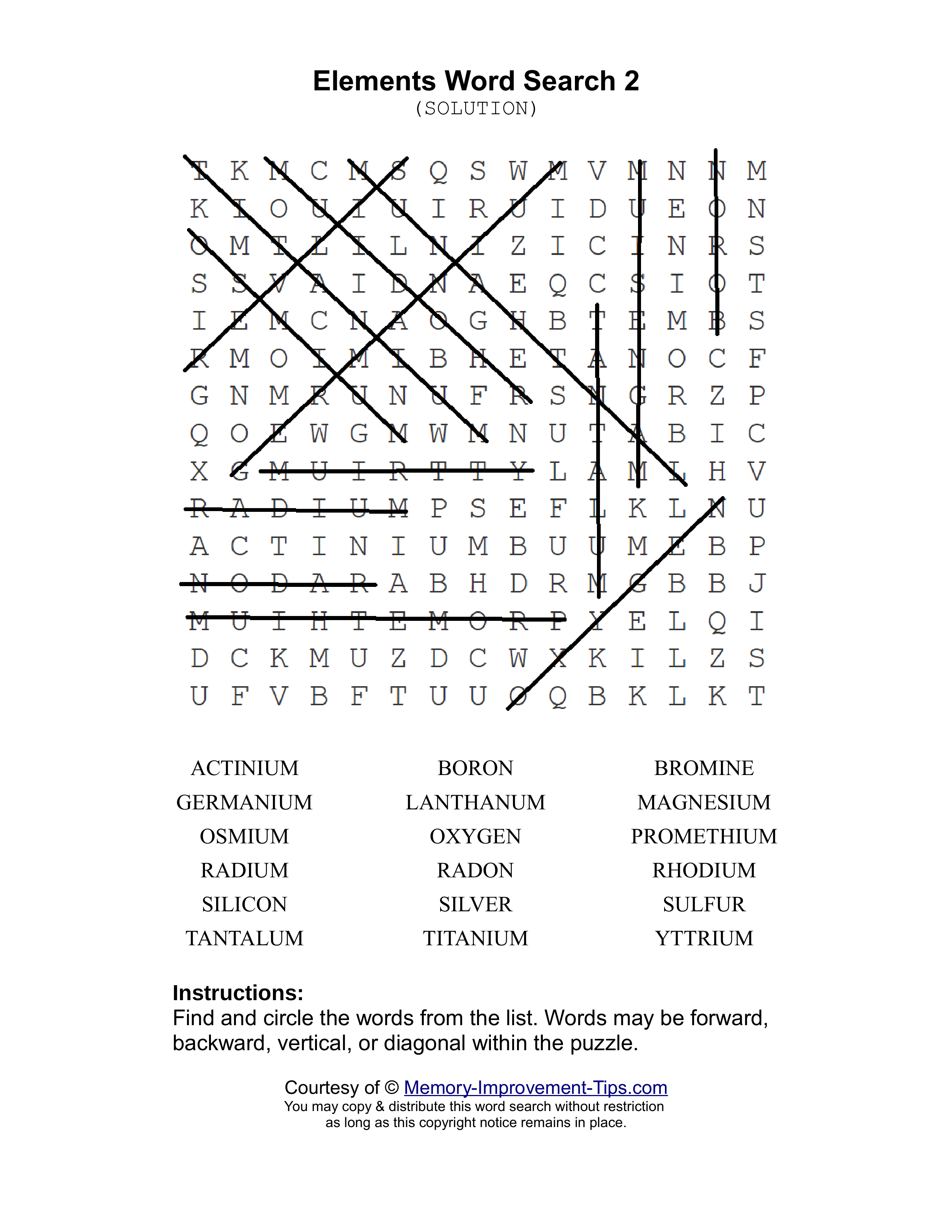 Elements 2 word search printable solution