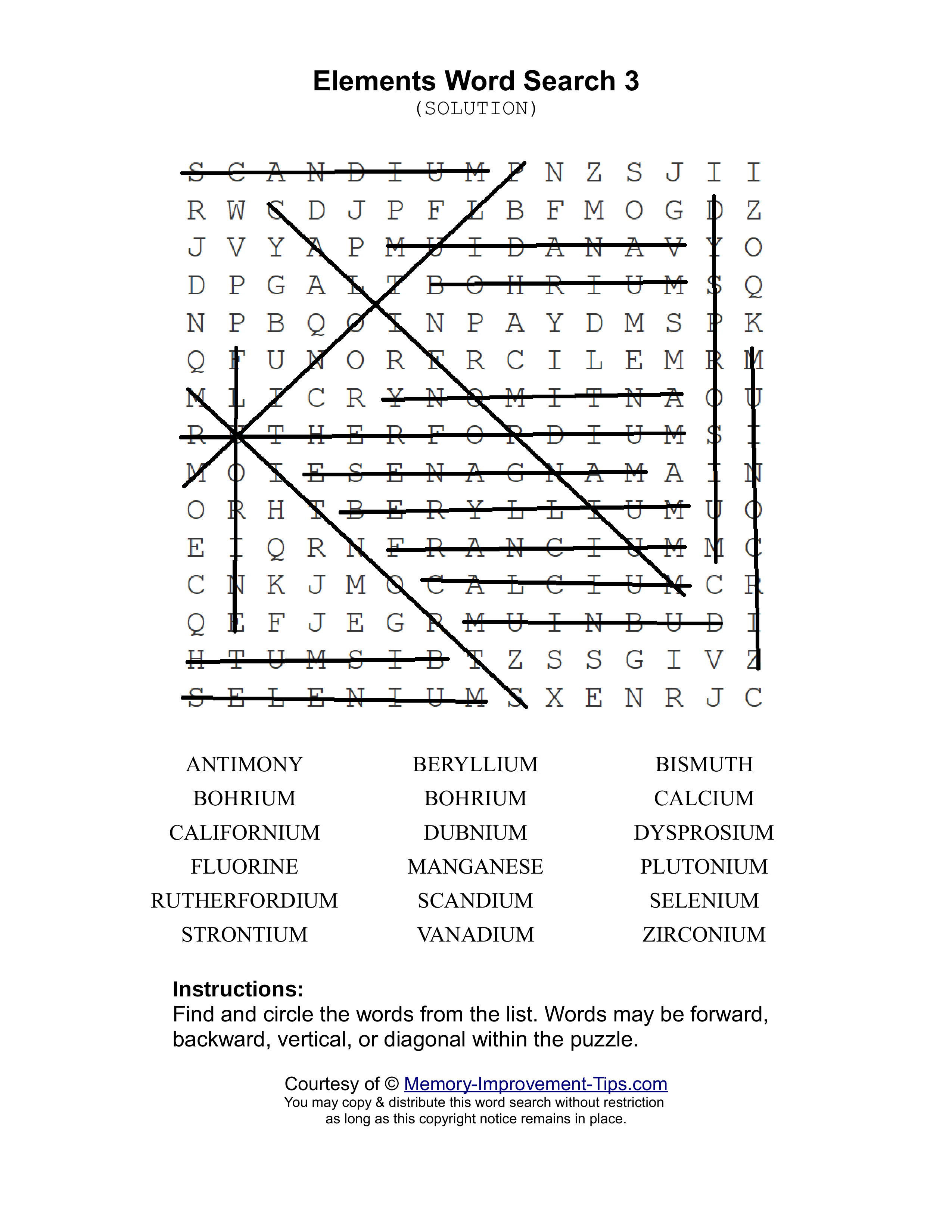 Elements 3 word search printable solution