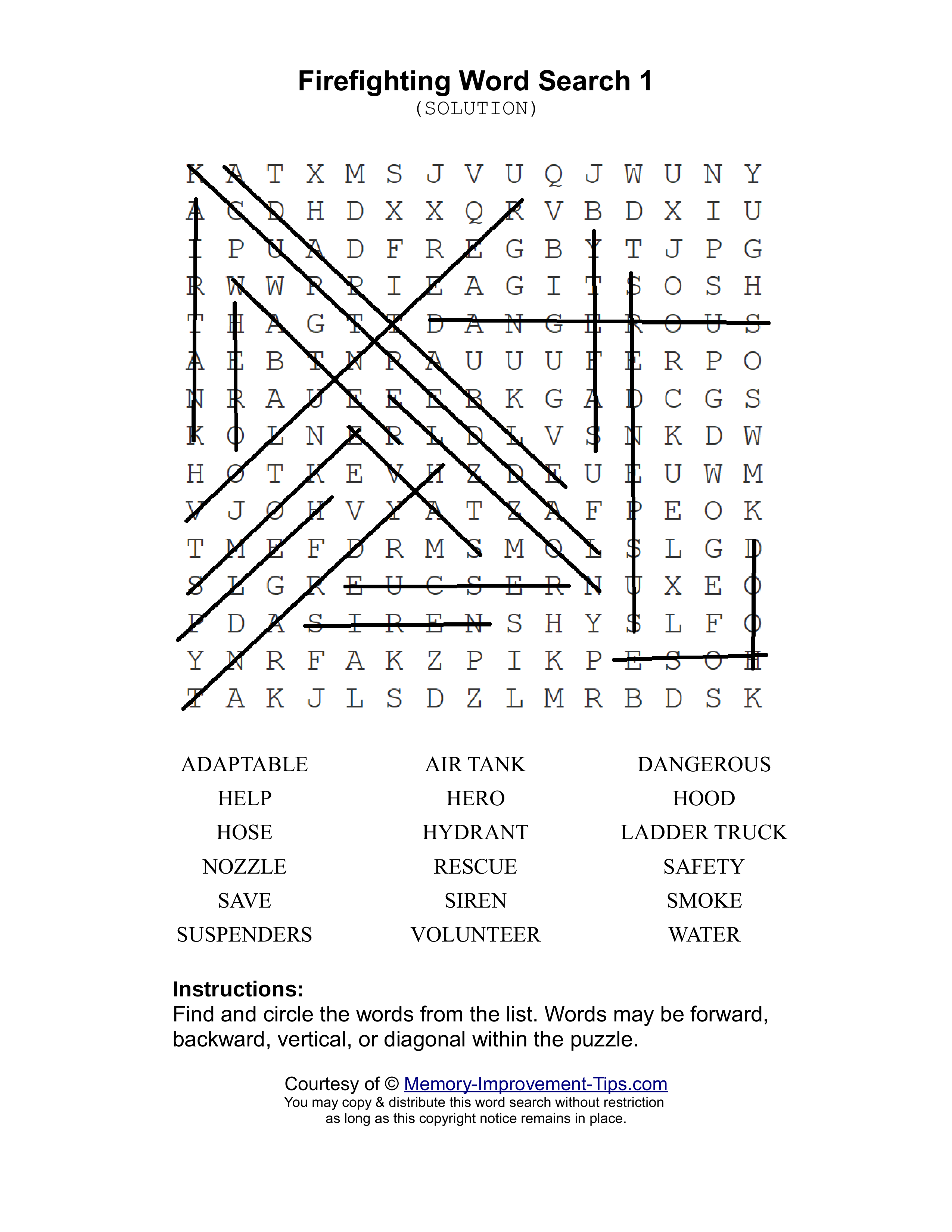 Firefighting 1 word search printable solution