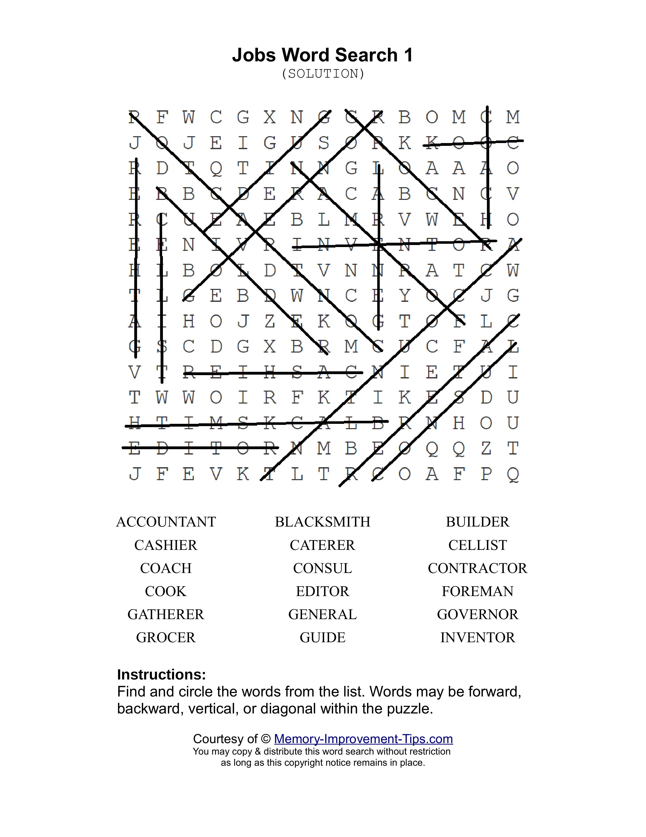Jobs 1 word search printable solution