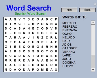 Spanish Word Search Free Brain Game